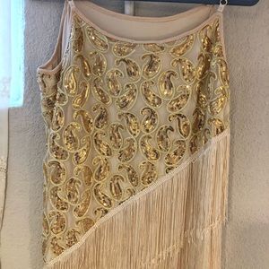 fun flapper dress with sequin design and fringe